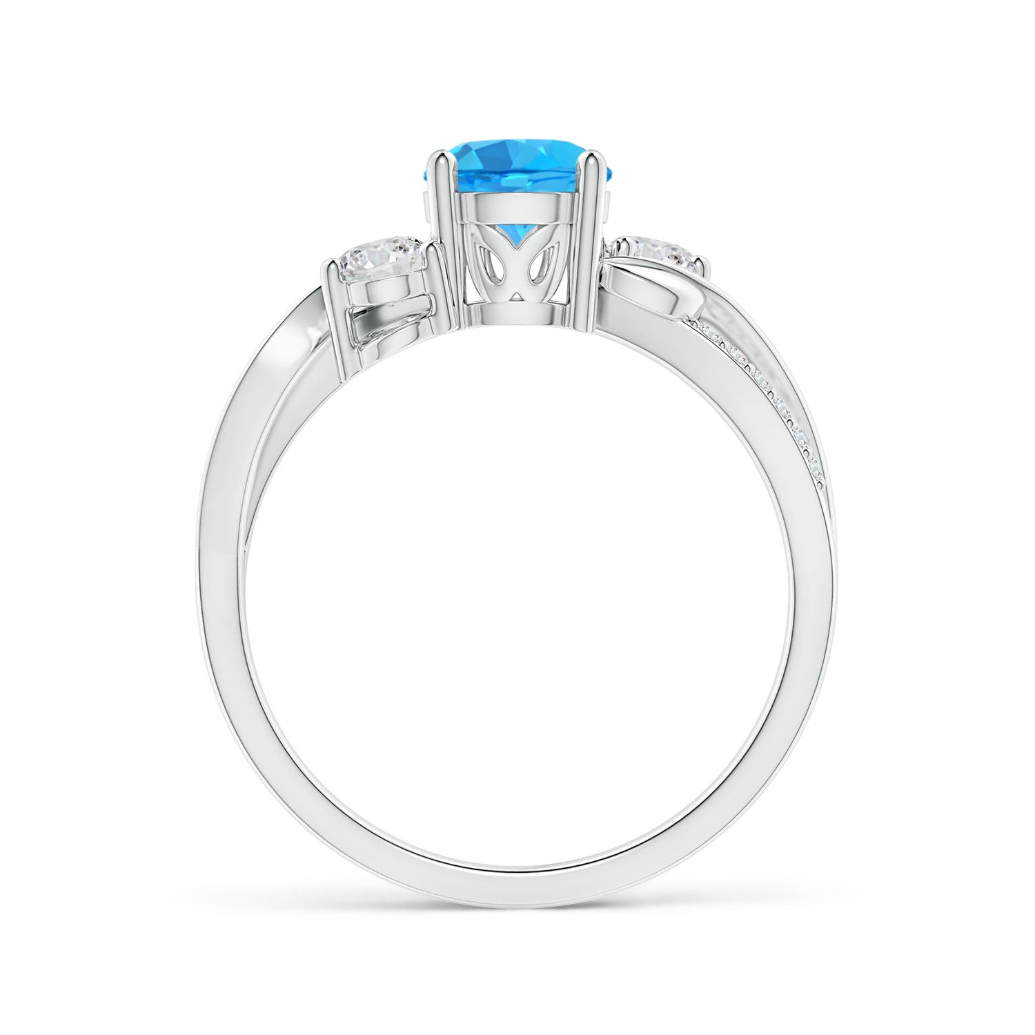 AAA - Swiss Blue Topaz / 1.22 CT / 14 KT White Gold