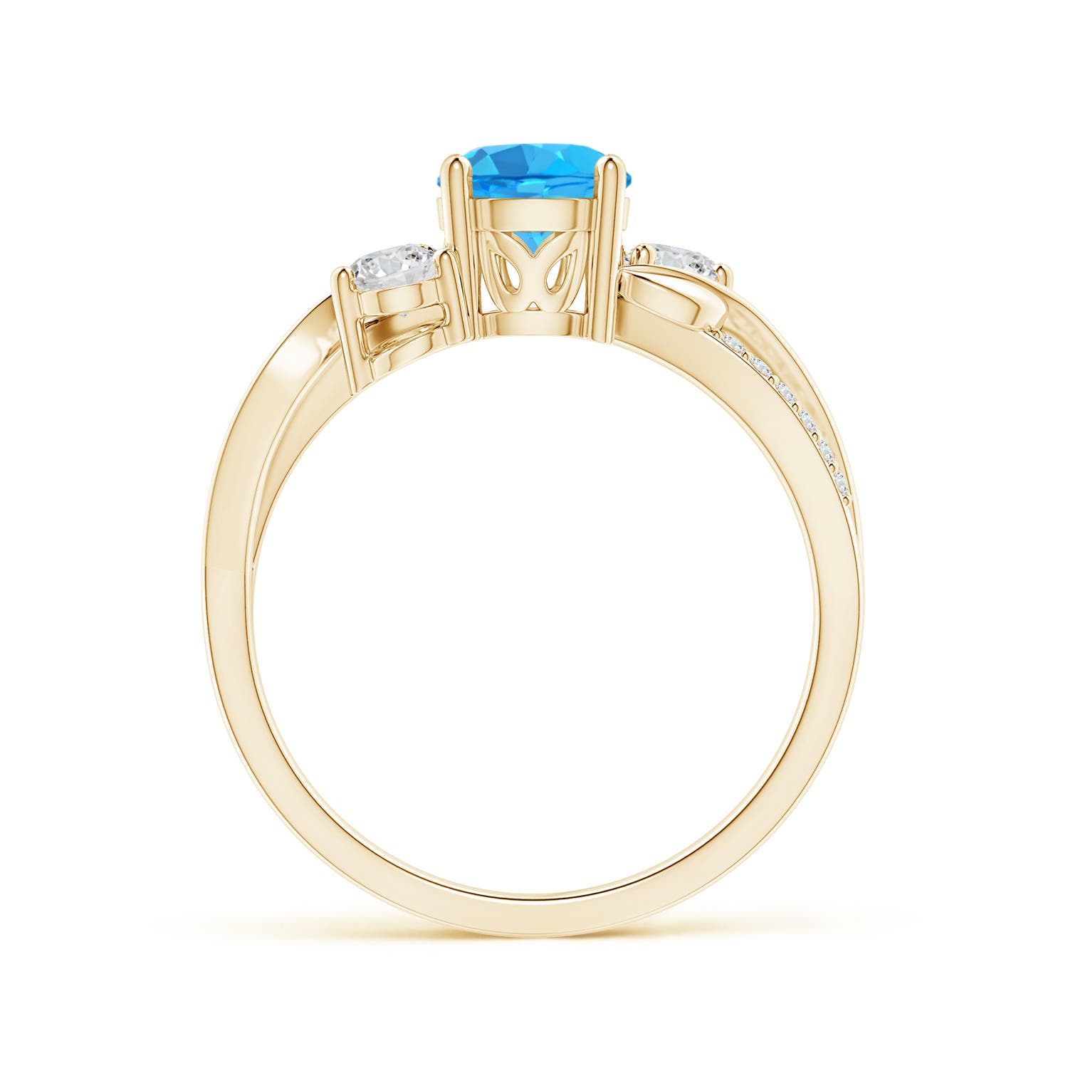 AAA - Swiss Blue Topaz / 1.22 CT / 14 KT Yellow Gold