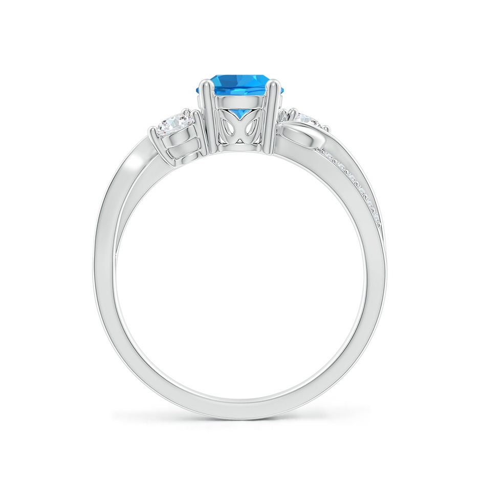 6mm AAAA Swiss Blue Topaz and Diamond Twisted Vine Ring in P950 Platinum side 199