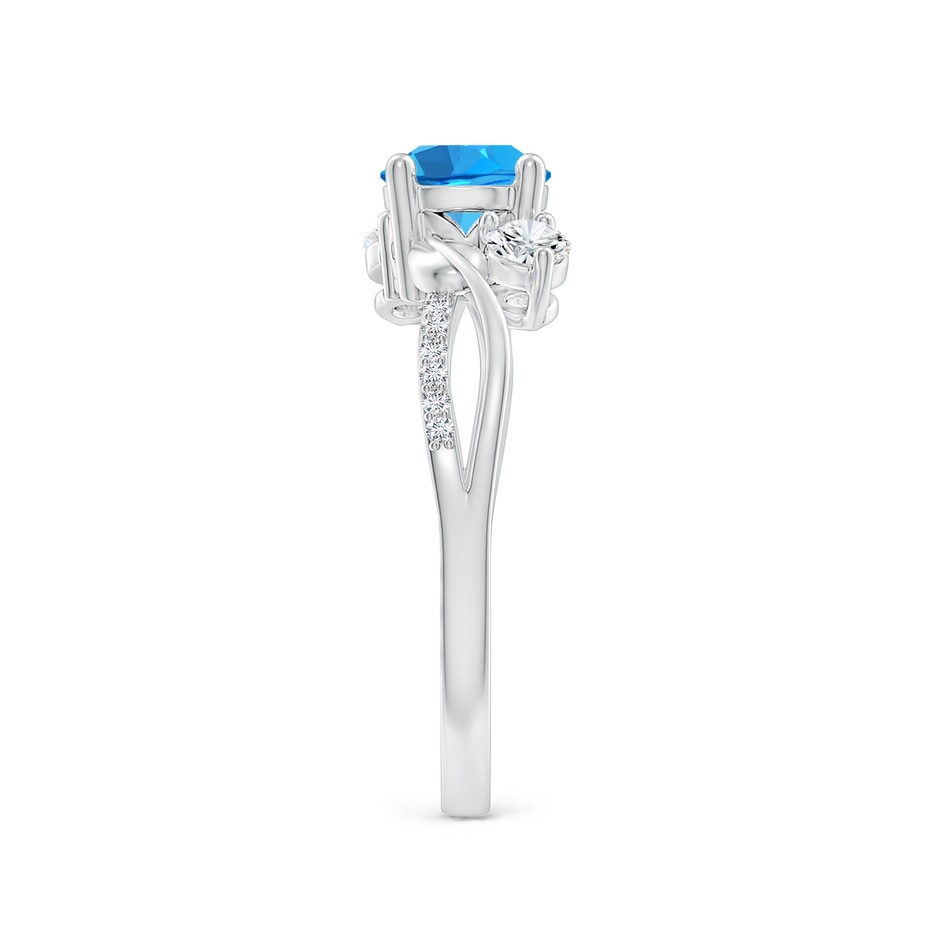 6mm AAAA Swiss Blue Topaz and Diamond Twisted Vine Ring in P950 Platinum side 299