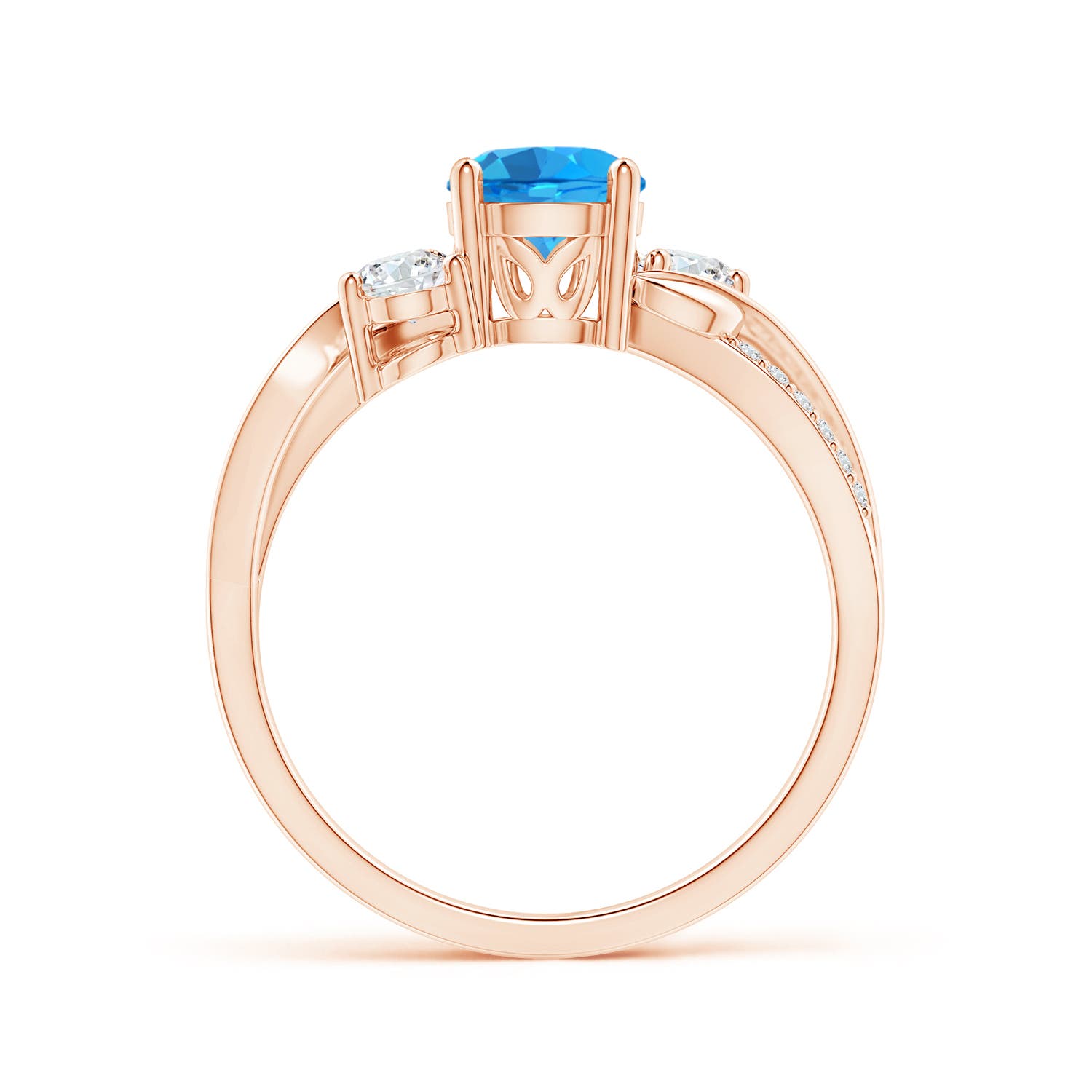 AAAA - Swiss Blue Topaz / 1.22 CT / 14 KT Rose Gold