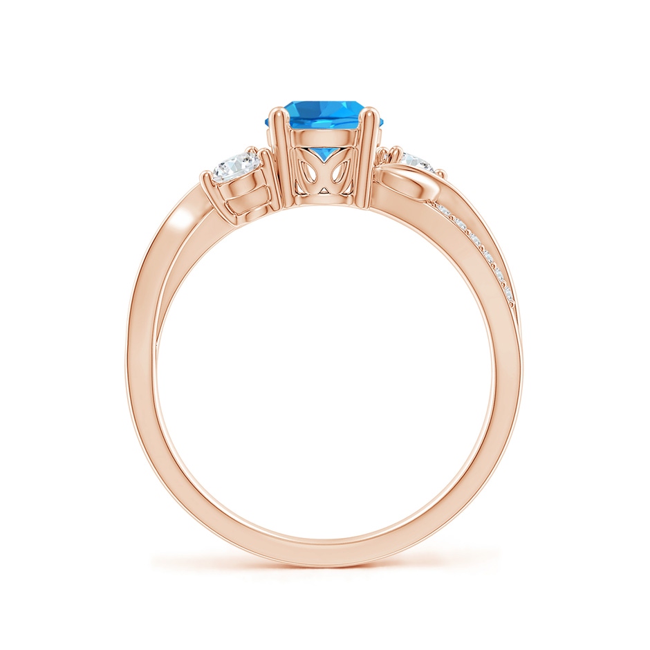 6mm AAAA Swiss Blue Topaz and Diamond Twisted Vine Ring in Rose Gold side 199
