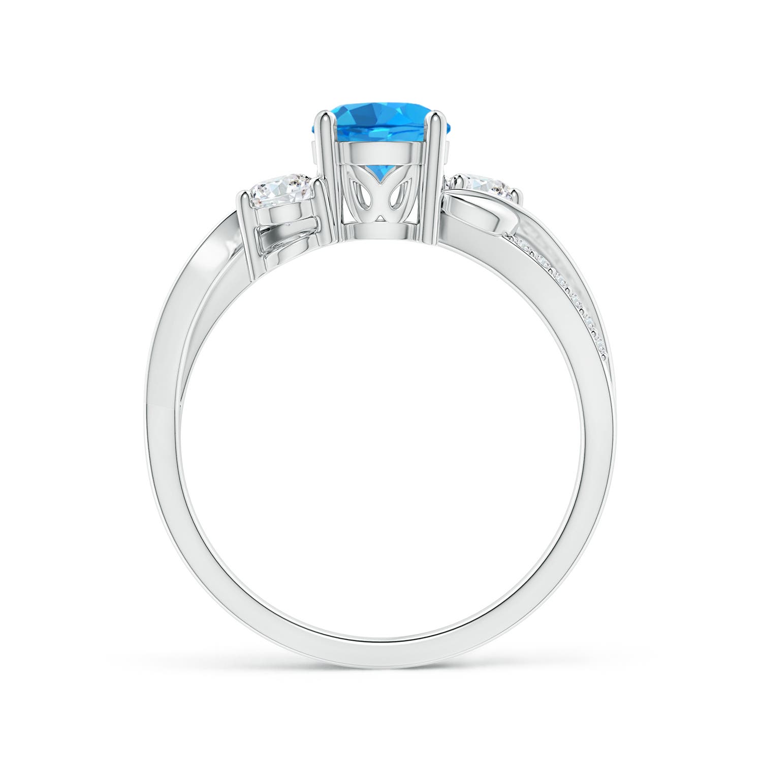 AAAA - Swiss Blue Topaz / 1.22 CT / 14 KT White Gold