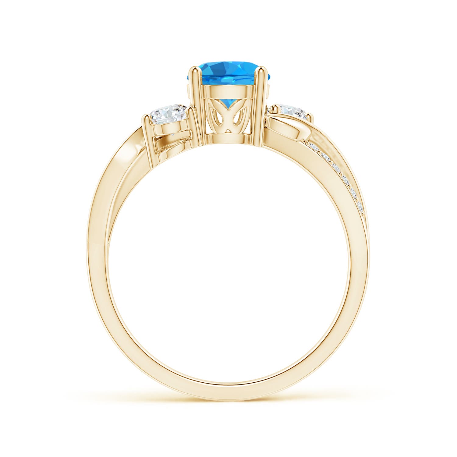 AAAA - Swiss Blue Topaz / 1.22 CT / 14 KT Yellow Gold