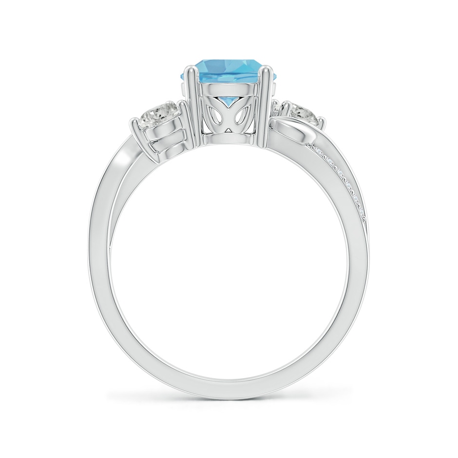 7mm A Swiss Blue Topaz and Diamond Twisted Vine Ring in 18K White Gold side 199