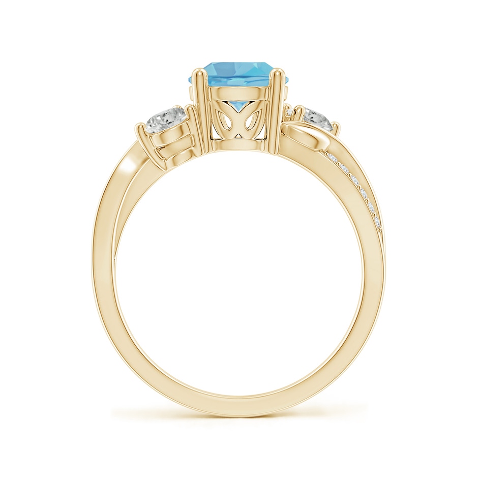 7mm A Swiss Blue Topaz and Diamond Twisted Vine Ring in 18K Yellow Gold side 199
