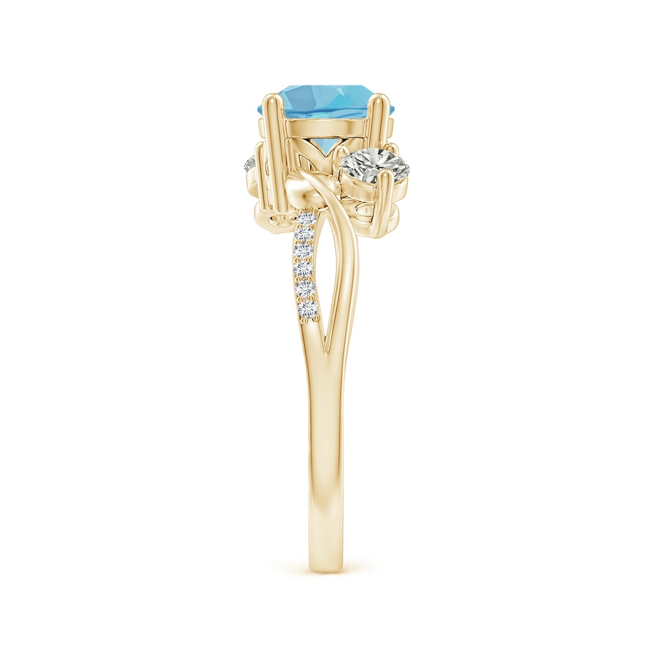 7mm A Swiss Blue Topaz and Diamond Twisted Vine Ring in 18K Yellow Gold side 299