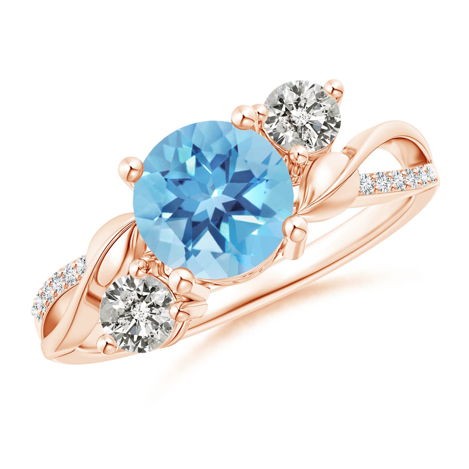 A - Swiss Blue Topaz / 1.93 CT / 14 KT Rose Gold