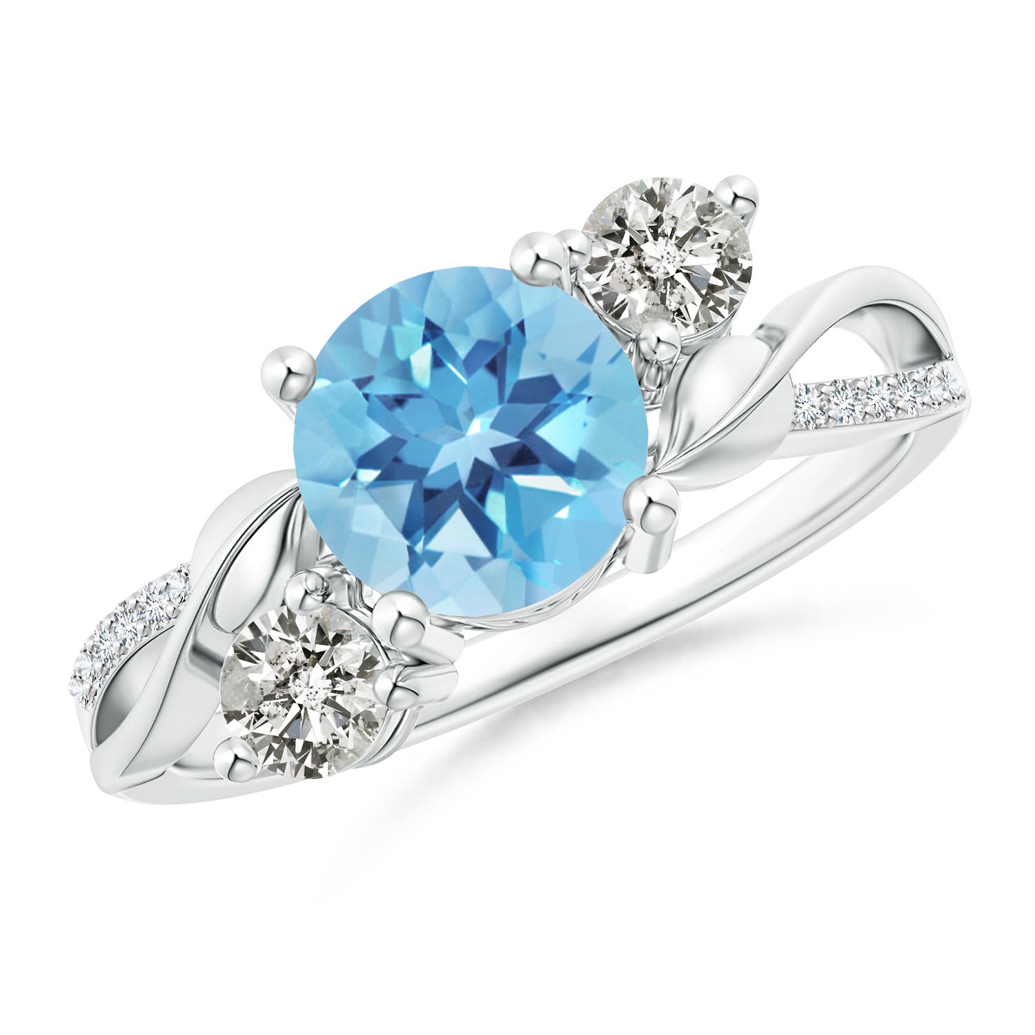 A - Swiss Blue Topaz / 1.93 CT / 14 KT White Gold