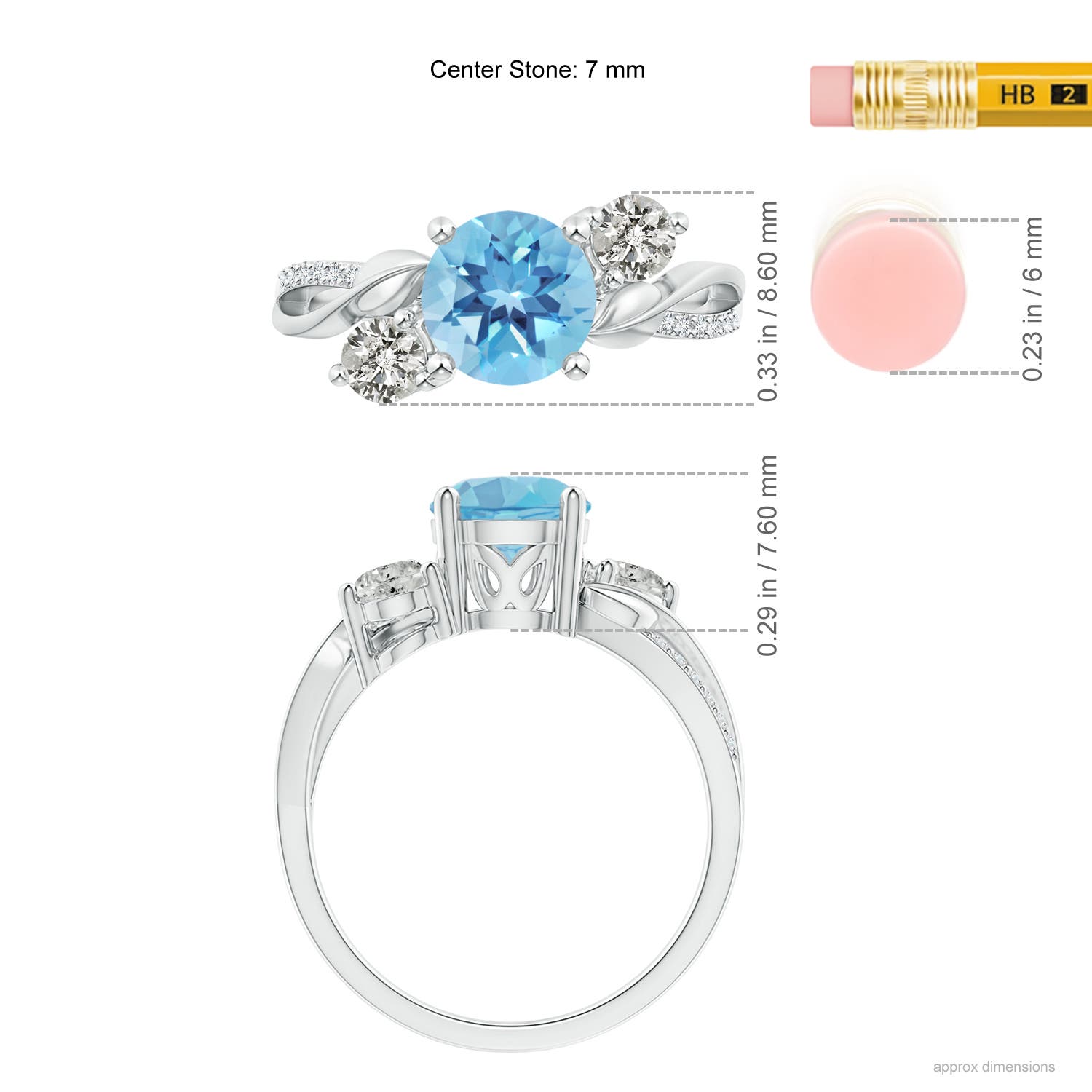 A - Swiss Blue Topaz / 1.93 CT / 14 KT White Gold