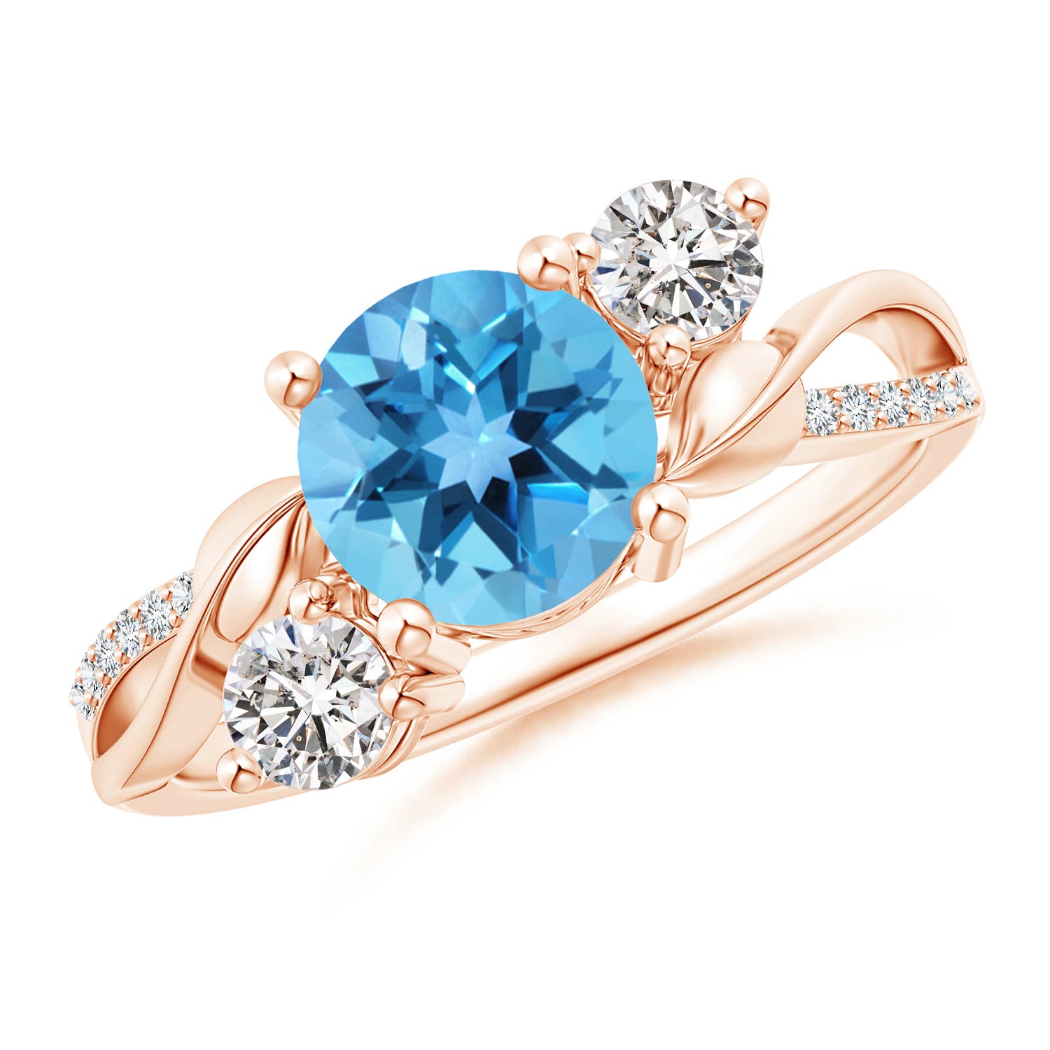 AA - Swiss Blue Topaz / 1.93 CT / 14 KT Rose Gold