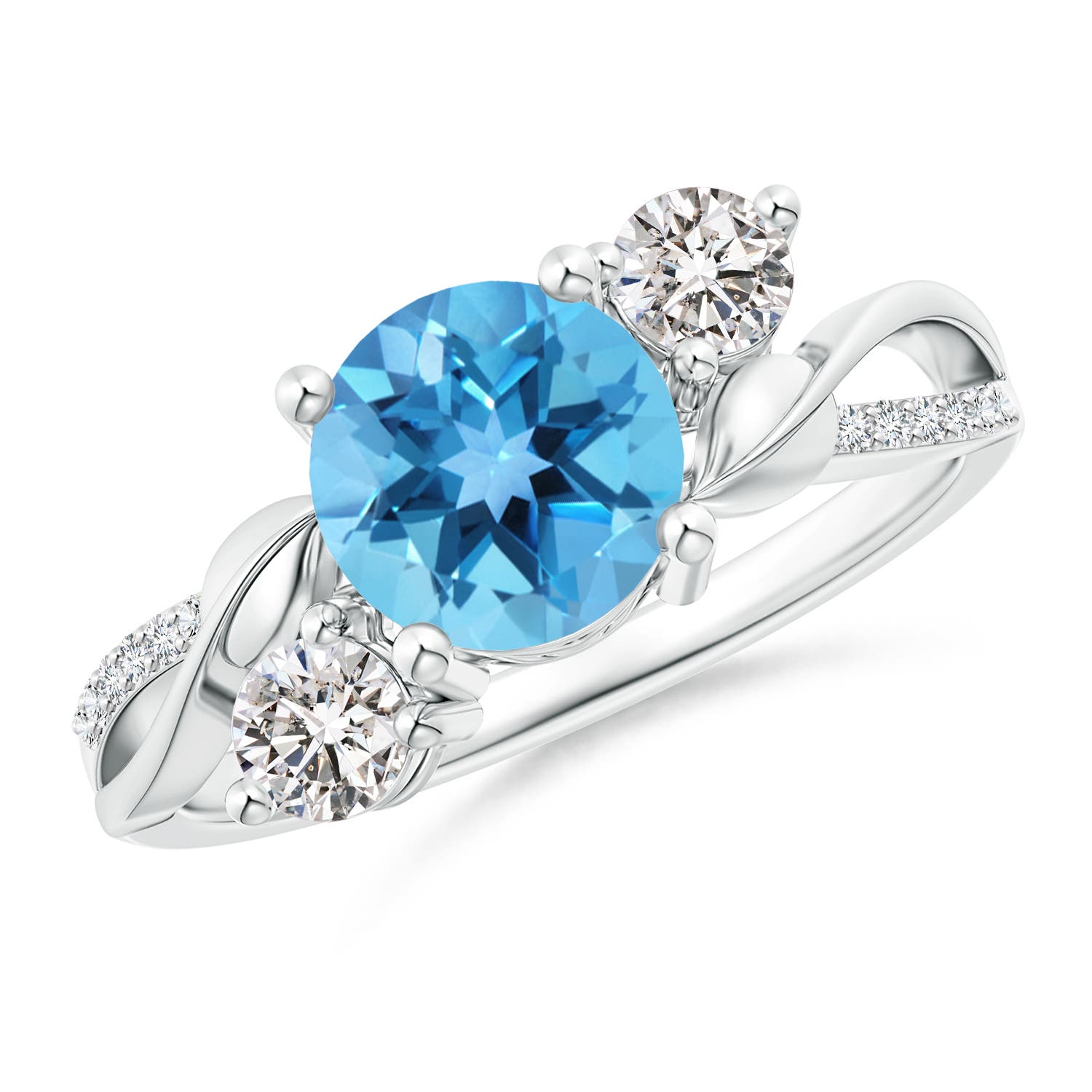 AA - Swiss Blue Topaz / 1.93 CT / 14 KT White Gold