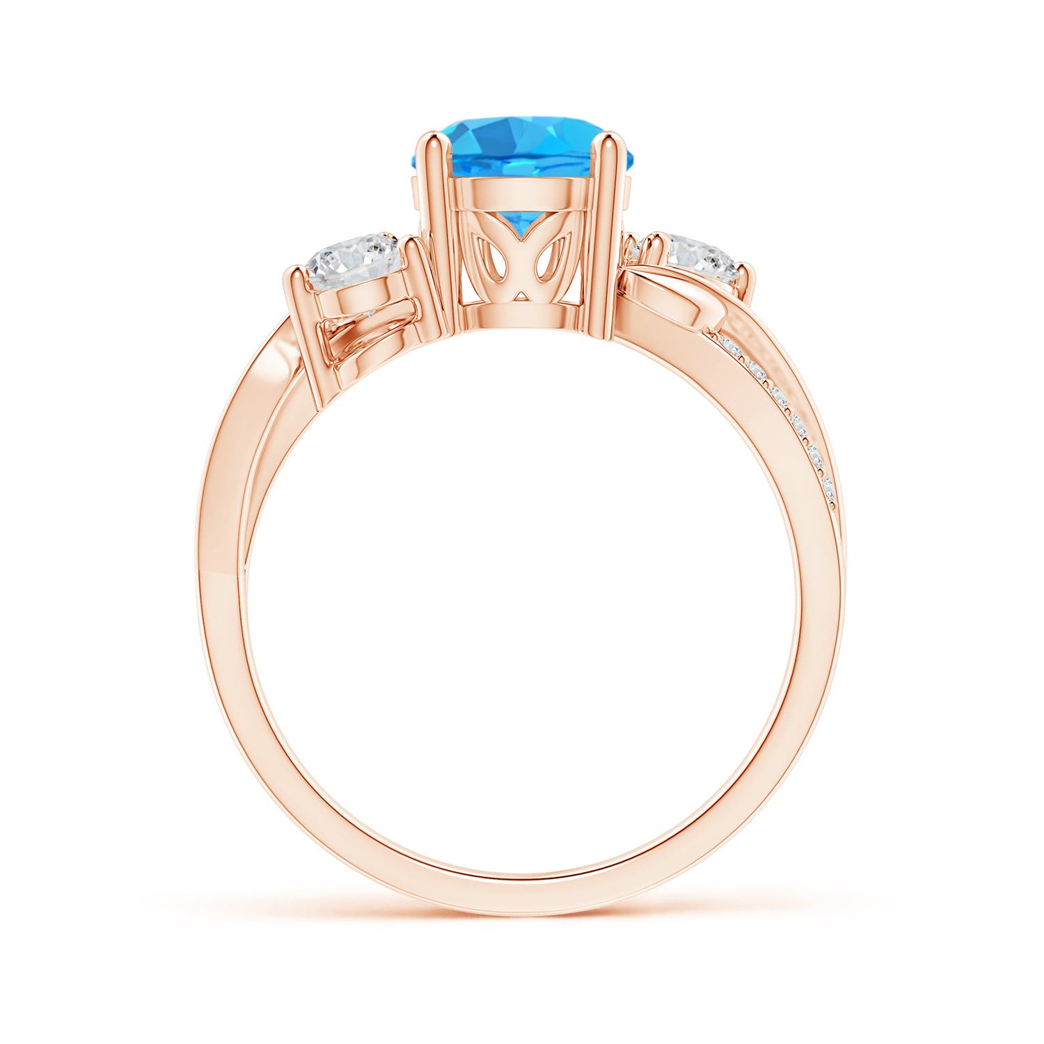 AAA - Swiss Blue Topaz / 1.93 CT / 14 KT Rose Gold