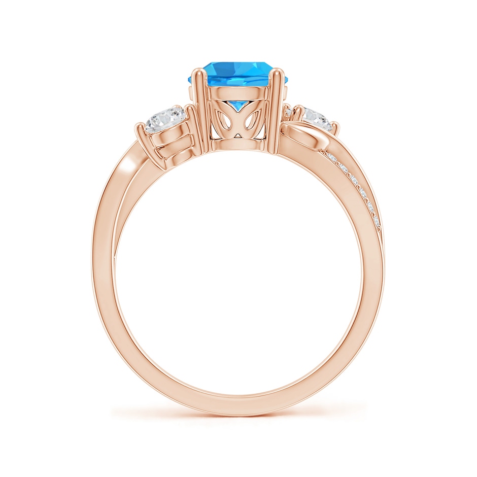 7mm AAA Swiss Blue Topaz and Diamond Twisted Vine Ring in Rose Gold side 199