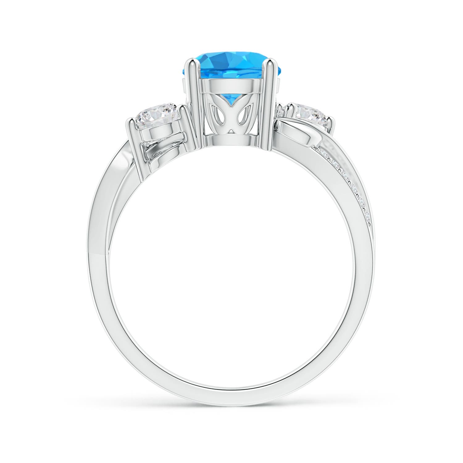 AAA - Swiss Blue Topaz / 1.93 CT / 14 KT White Gold