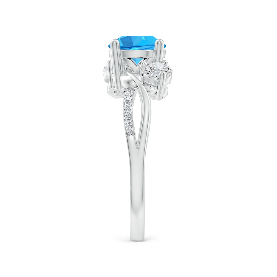 7mm AAA Swiss Blue Topaz and Diamond Twisted Vine Ring in White Gold side 299