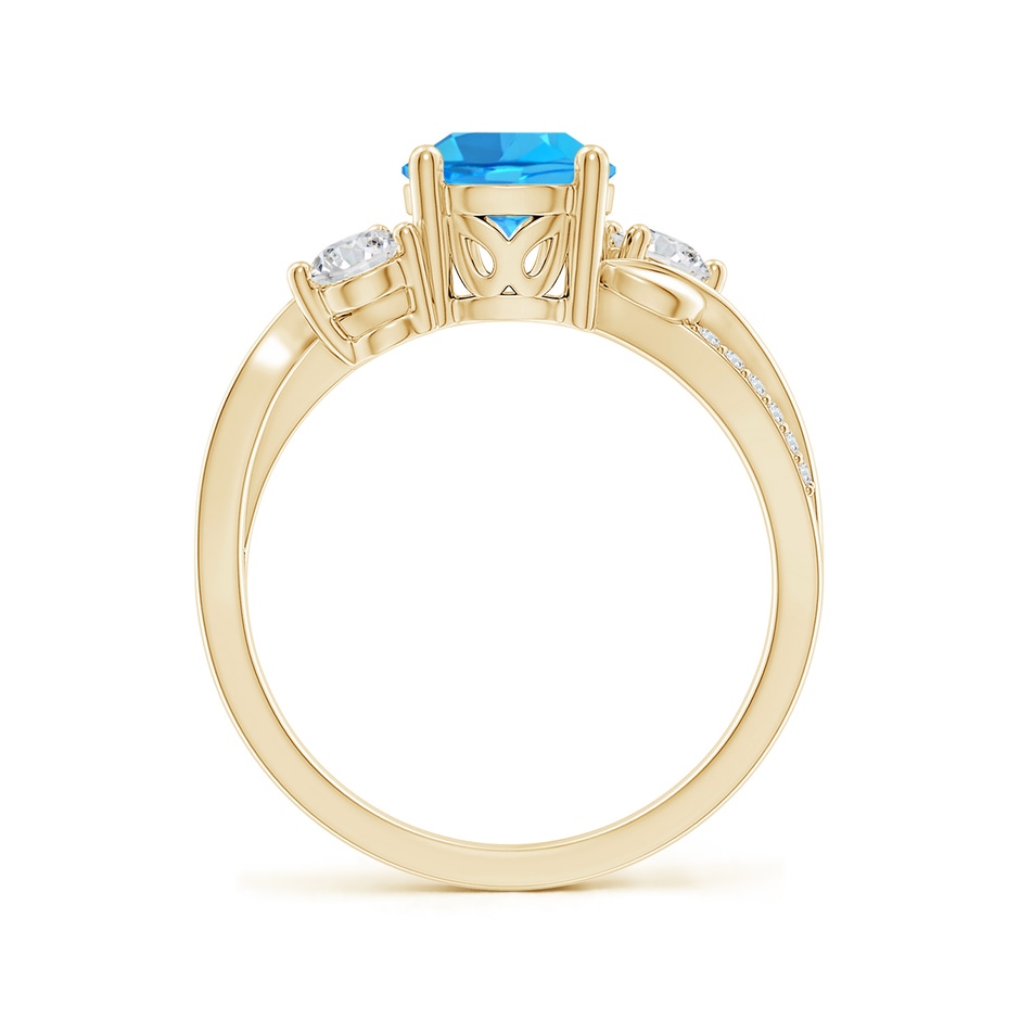 7mm AAA Swiss Blue Topaz and Diamond Twisted Vine Ring in Yellow Gold side 199