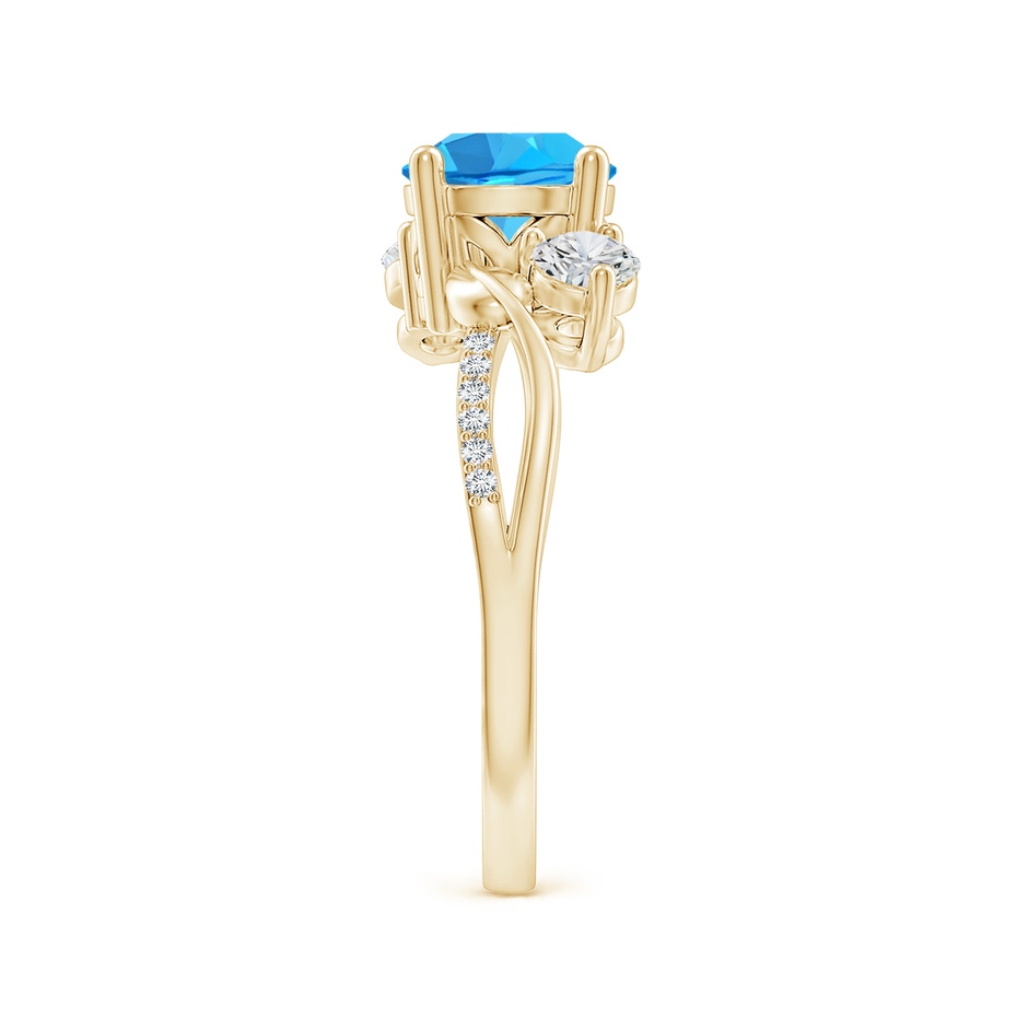 7mm AAA Swiss Blue Topaz and Diamond Twisted Vine Ring in Yellow Gold side 299