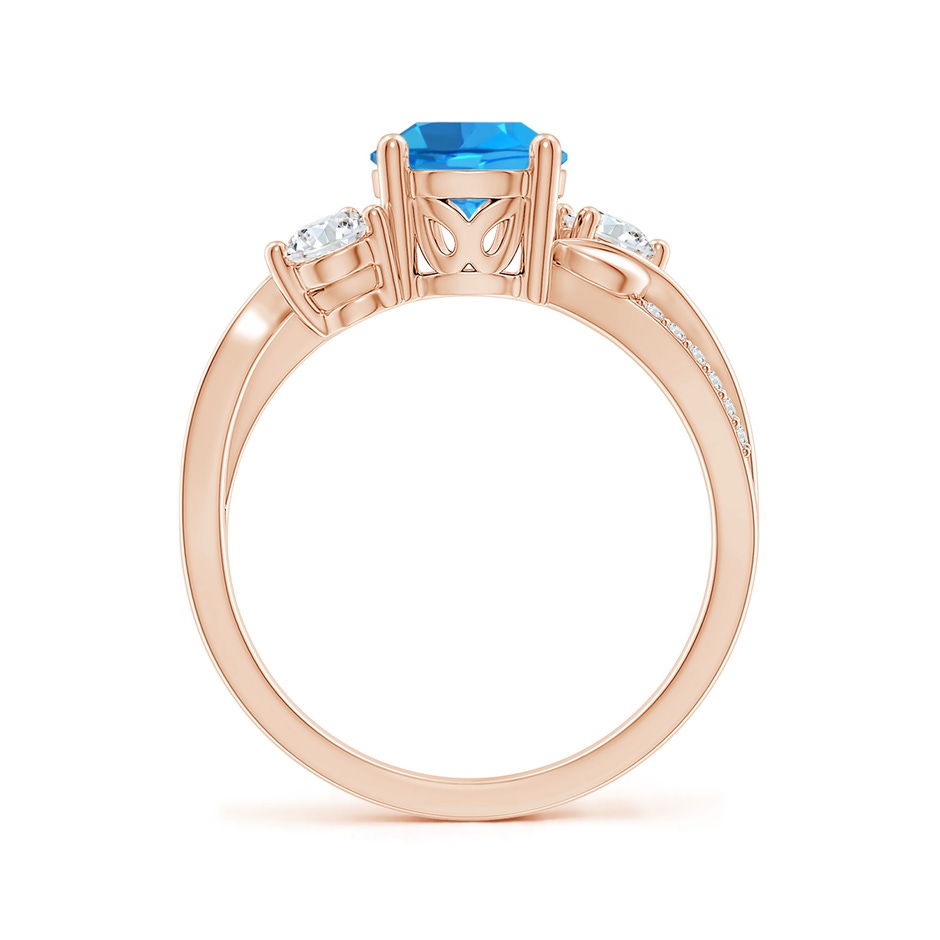 7mm AAAA Swiss Blue Topaz and Diamond Twisted Vine Ring in Rose Gold side 199
