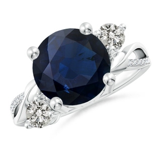 10mm A Sapphire and Diamond Twisted Vine Ring in P950 Platinum