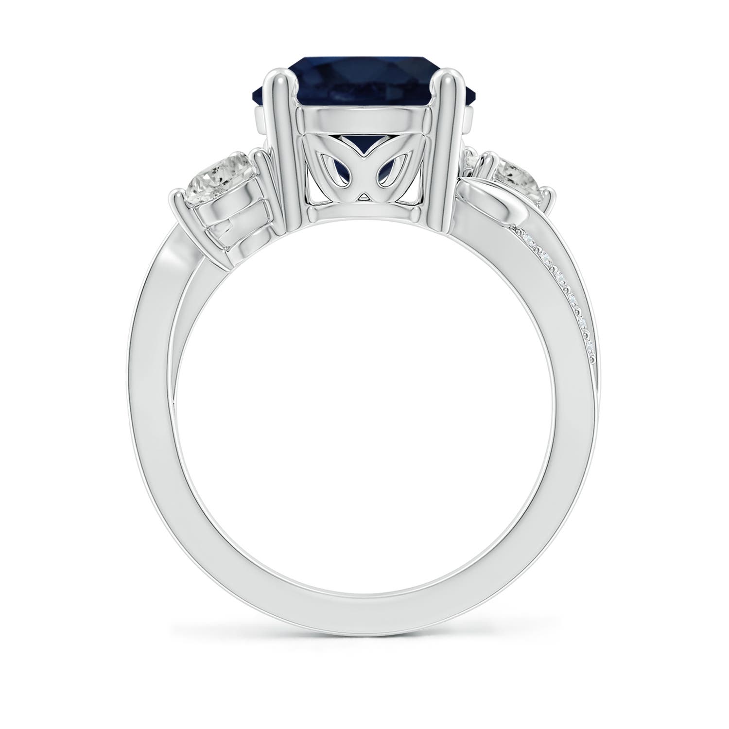 10mm A Sapphire and Diamond Twisted Vine Ring in P950 Platinum - side 3