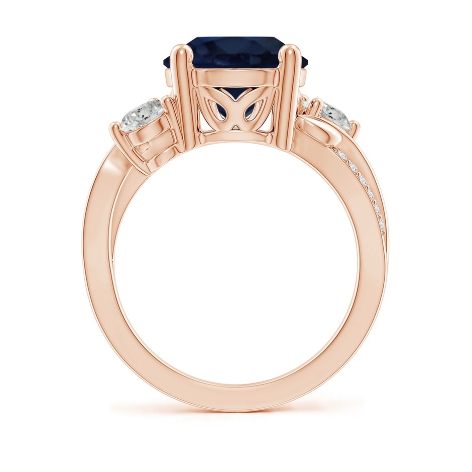 10mm A Sapphire and Diamond Twisted Vine Ring in Rose Gold side 199