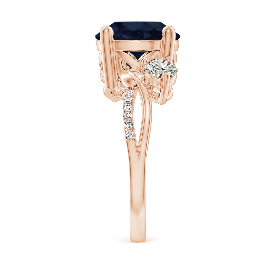10mm A Sapphire and Diamond Twisted Vine Ring in Rose Gold side 299