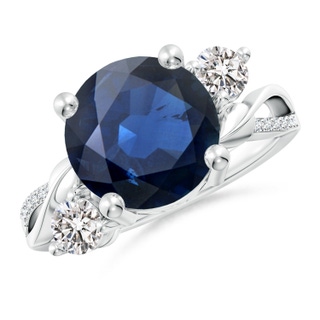 10mm AA Sapphire and Diamond Twisted Vine Ring in P950 Platinum