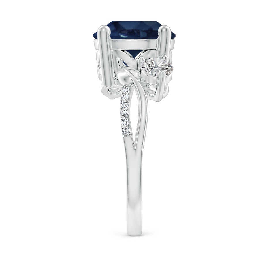 10mm AA Sapphire and Diamond Twisted Vine Ring in P950 Platinum side 299