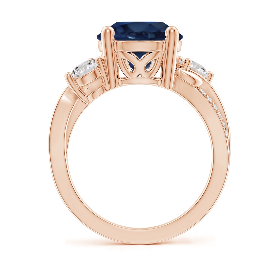 10mm AA Sapphire and Diamond Twisted Vine Ring in Rose Gold side 199