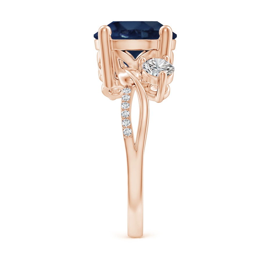 10mm AA Sapphire and Diamond Twisted Vine Ring in Rose Gold side 299