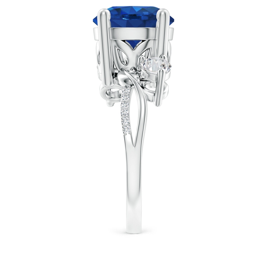 10mm AAA Sapphire and Diamond Twisted Vine Ring in P950 Platinum side 299