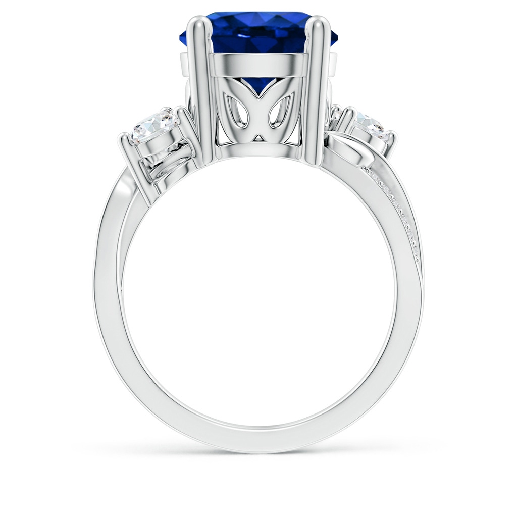 10mm AAAA Sapphire and Diamond Twisted Vine Ring in P950 Platinum Side 199