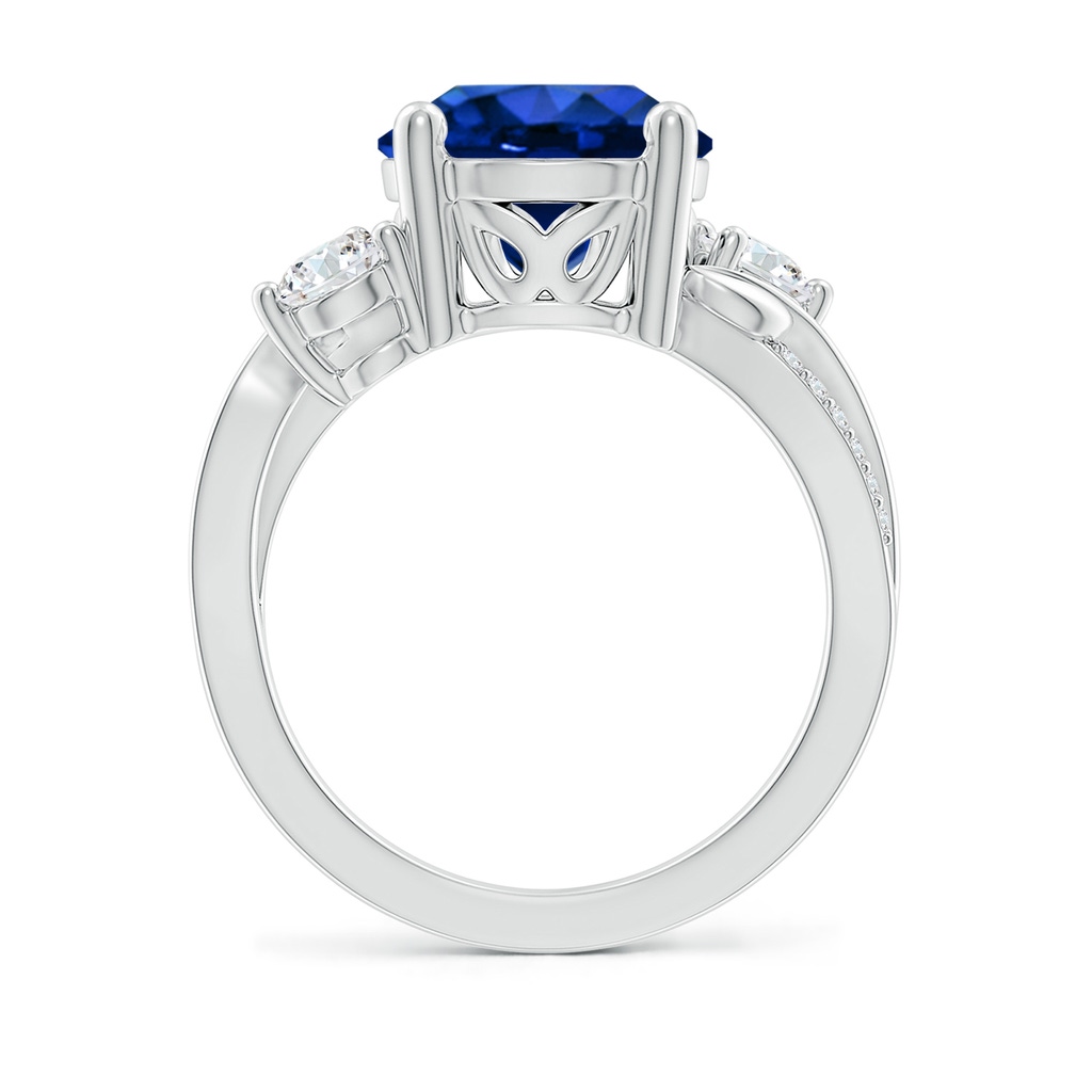10mm Lab-Grown Sapphire and Diamond Twisted Vine Ring in P950 Platinum - side 199