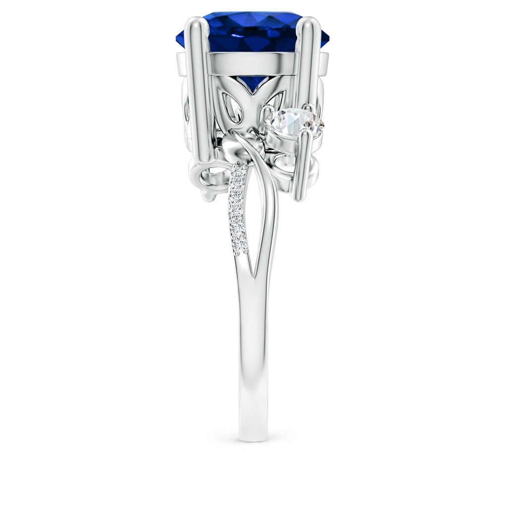 10mm AAAA Sapphire and Diamond Twisted Vine Ring in P950 Platinum Side 299