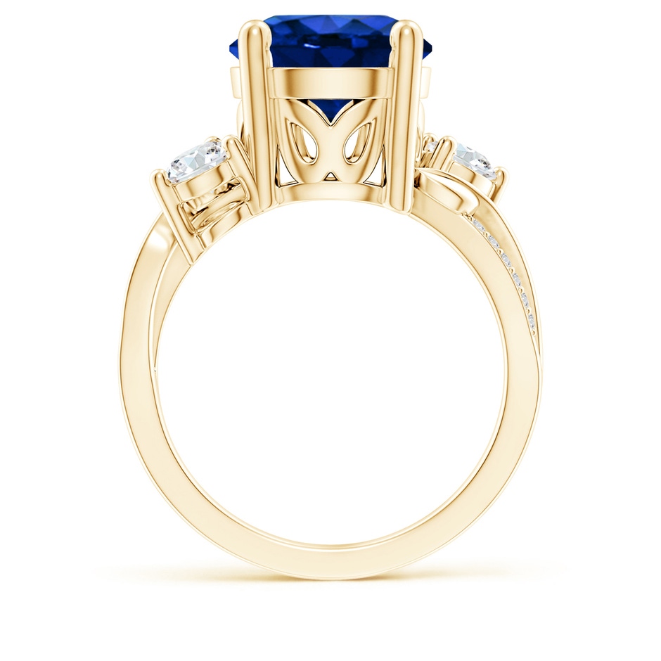 10mm Lab-Grown Sapphire and Diamond Twisted Vine Ring in Yellow Gold side 199