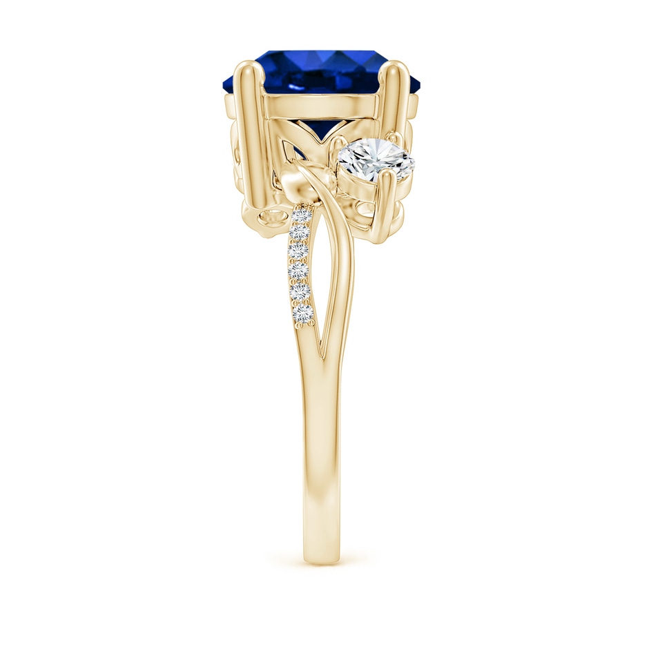 10mm Lab-Grown Sapphire and Diamond Twisted Vine Ring in Yellow Gold side 299