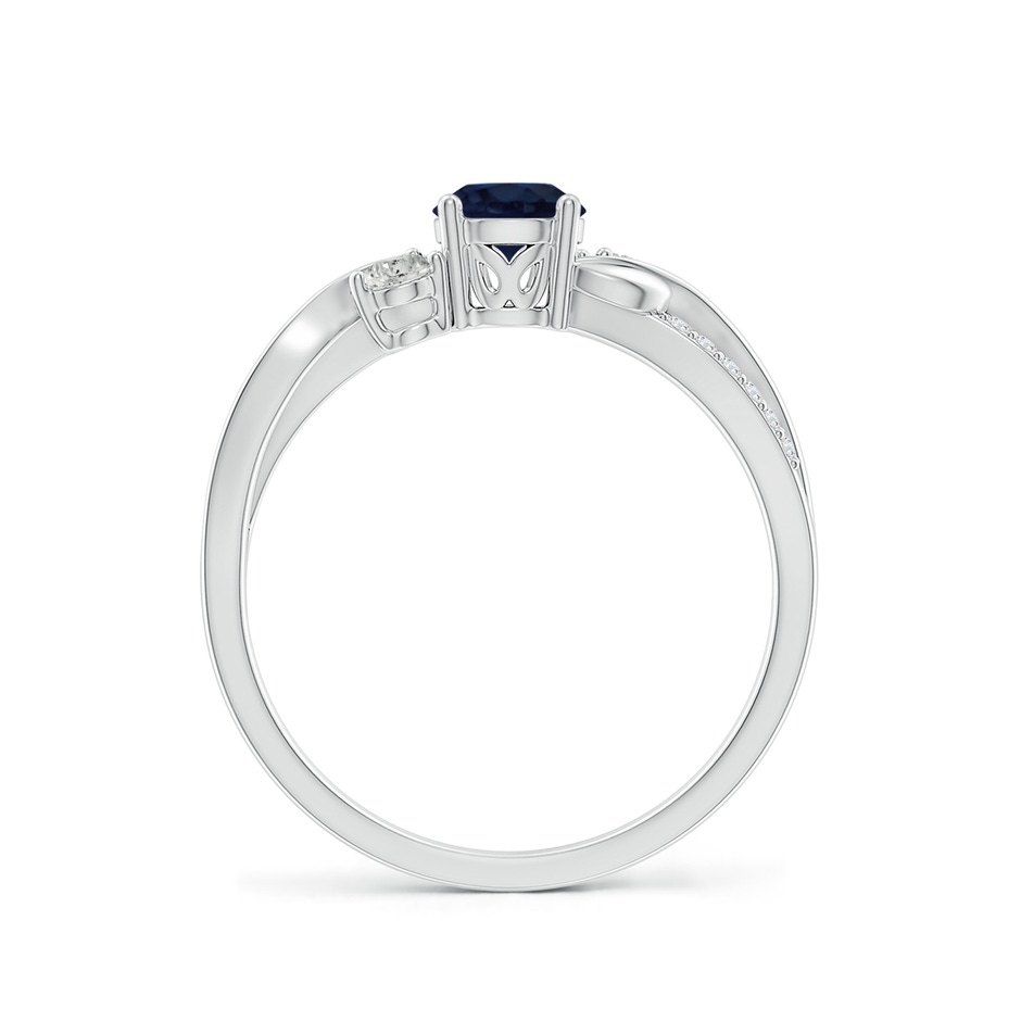 5mm A Sapphire and Diamond Twisted Vine Ring in P950 Platinum side 199