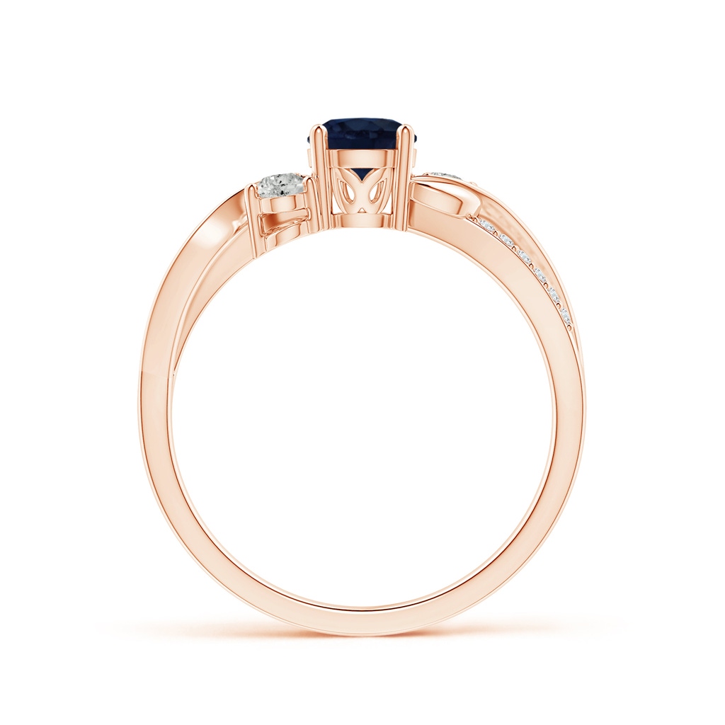 5mm A Sapphire and Diamond Twisted Vine Ring in Rose Gold Side 199