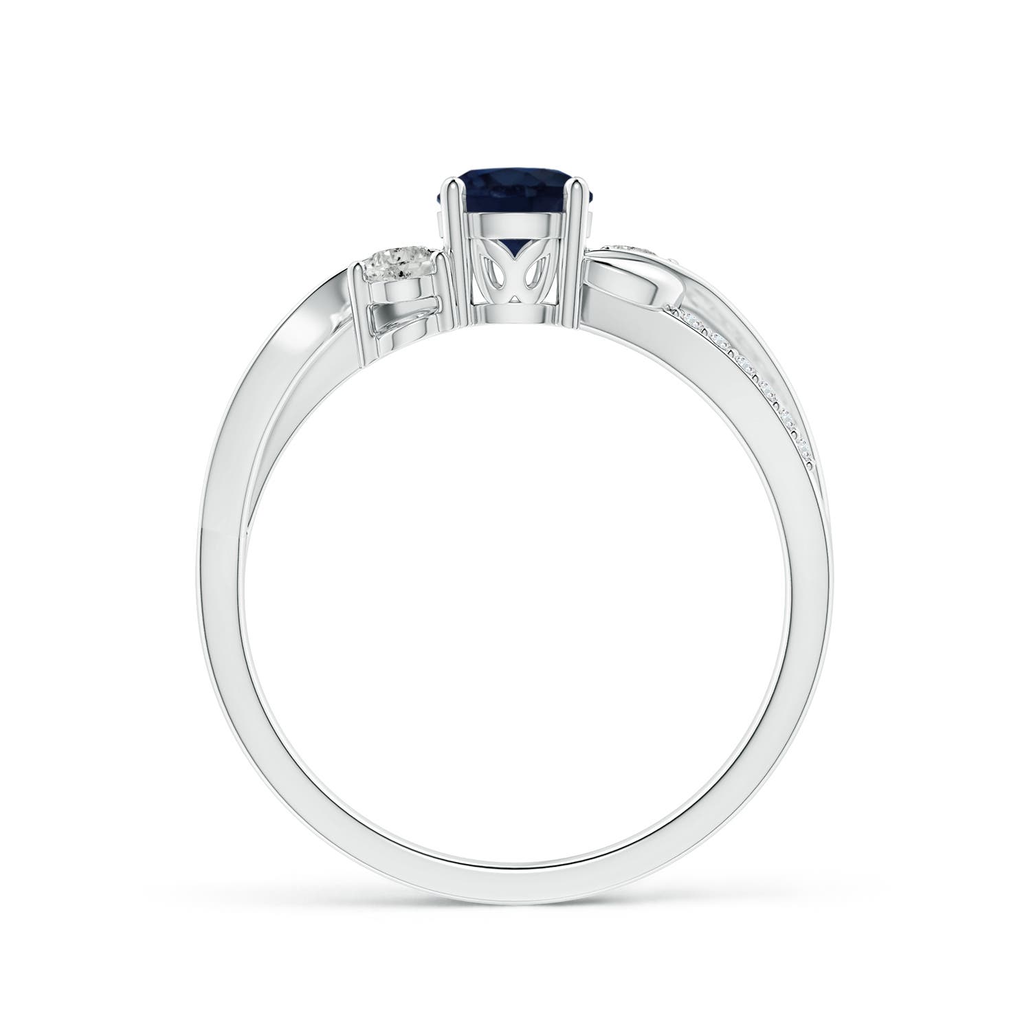 A - Blue Sapphire / 0.8 CT / 14 KT White Gold