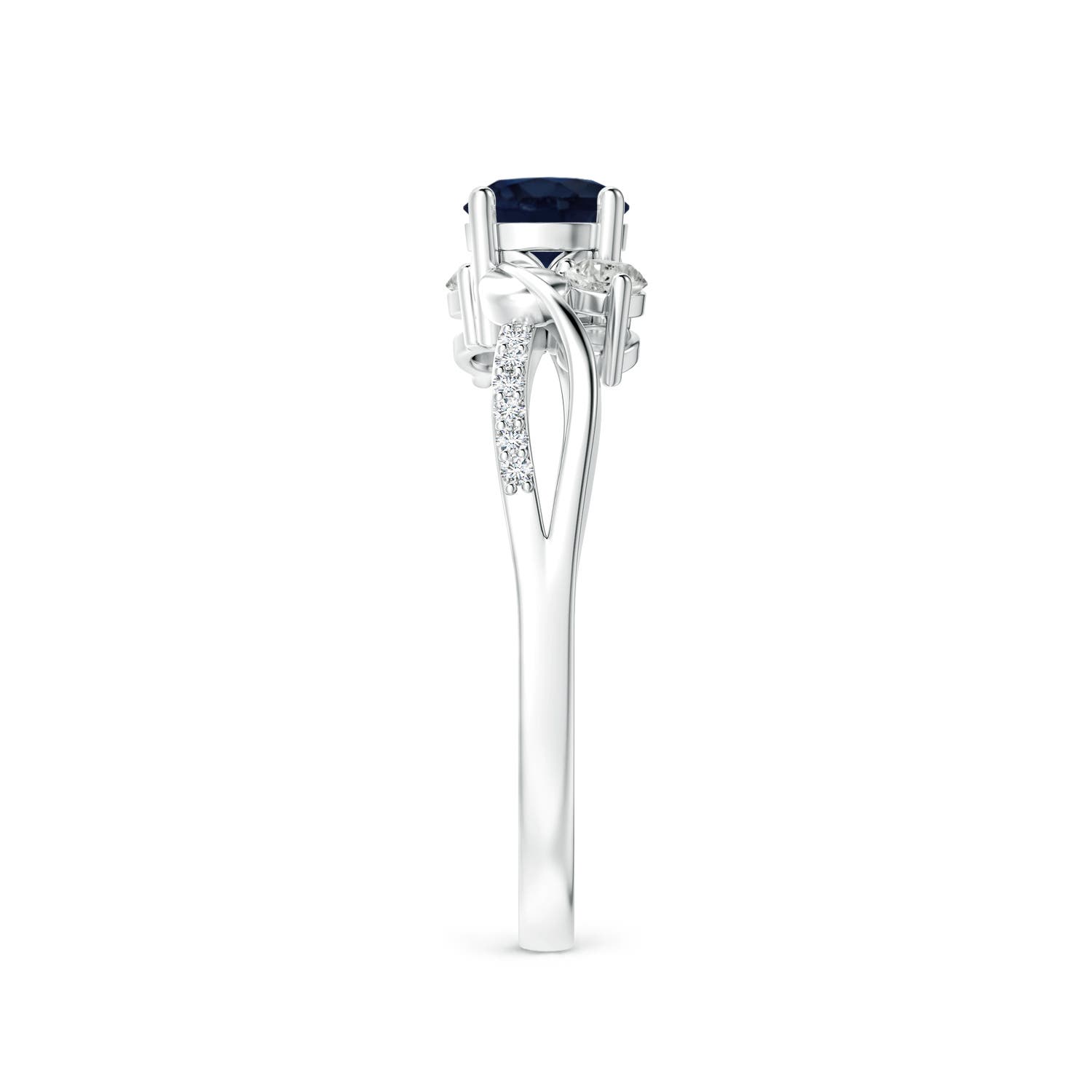 A - Blue Sapphire / 0.8 CT / 14 KT White Gold