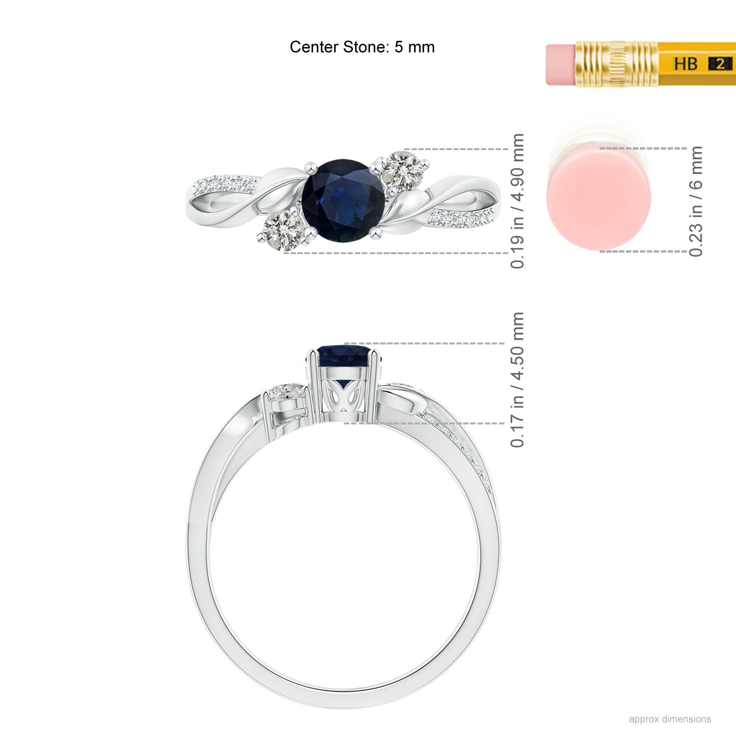 A - Blue Sapphire / 0.8 CT / 14 KT White Gold