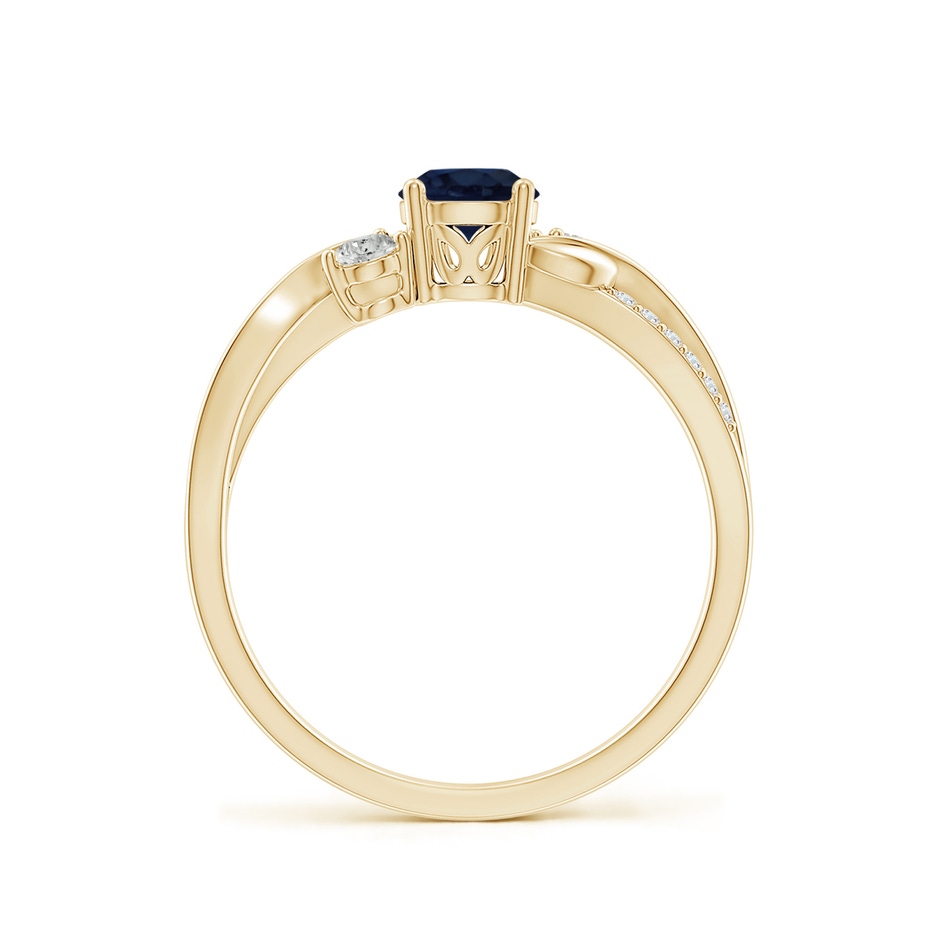 5mm A Sapphire and Diamond Twisted Vine Ring in Yellow Gold side 199