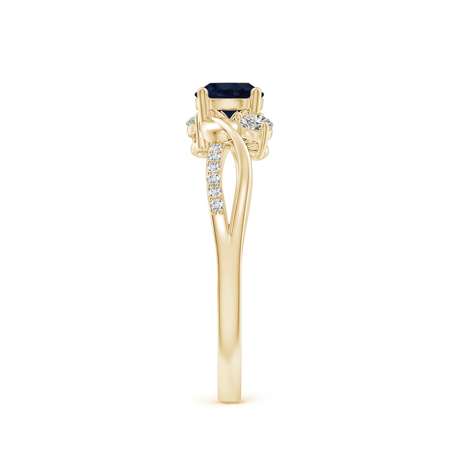 5mm A Sapphire and Diamond Twisted Vine Ring in Yellow Gold side 299