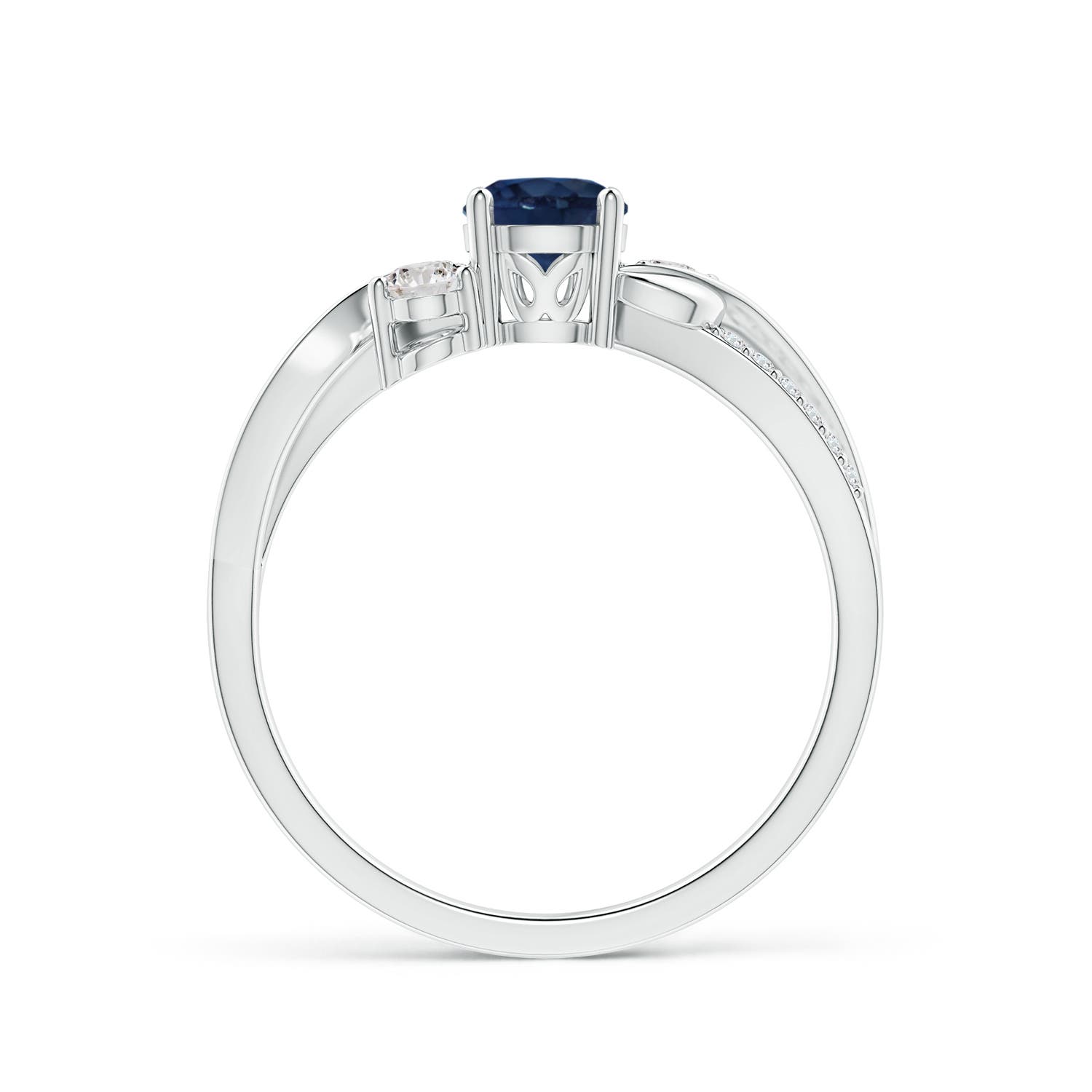 AA - Blue Sapphire / 0.8 CT / 14 KT White Gold