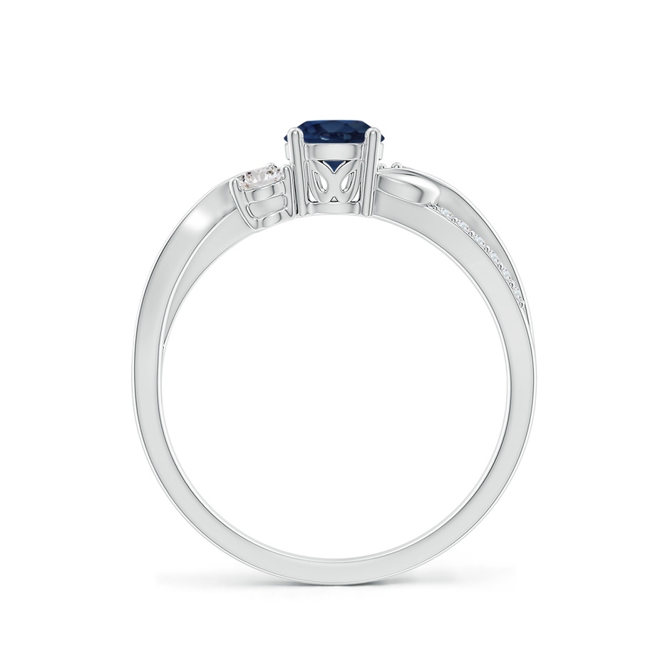 5mm AA Sapphire and Diamond Twisted Vine Ring in White Gold side 199