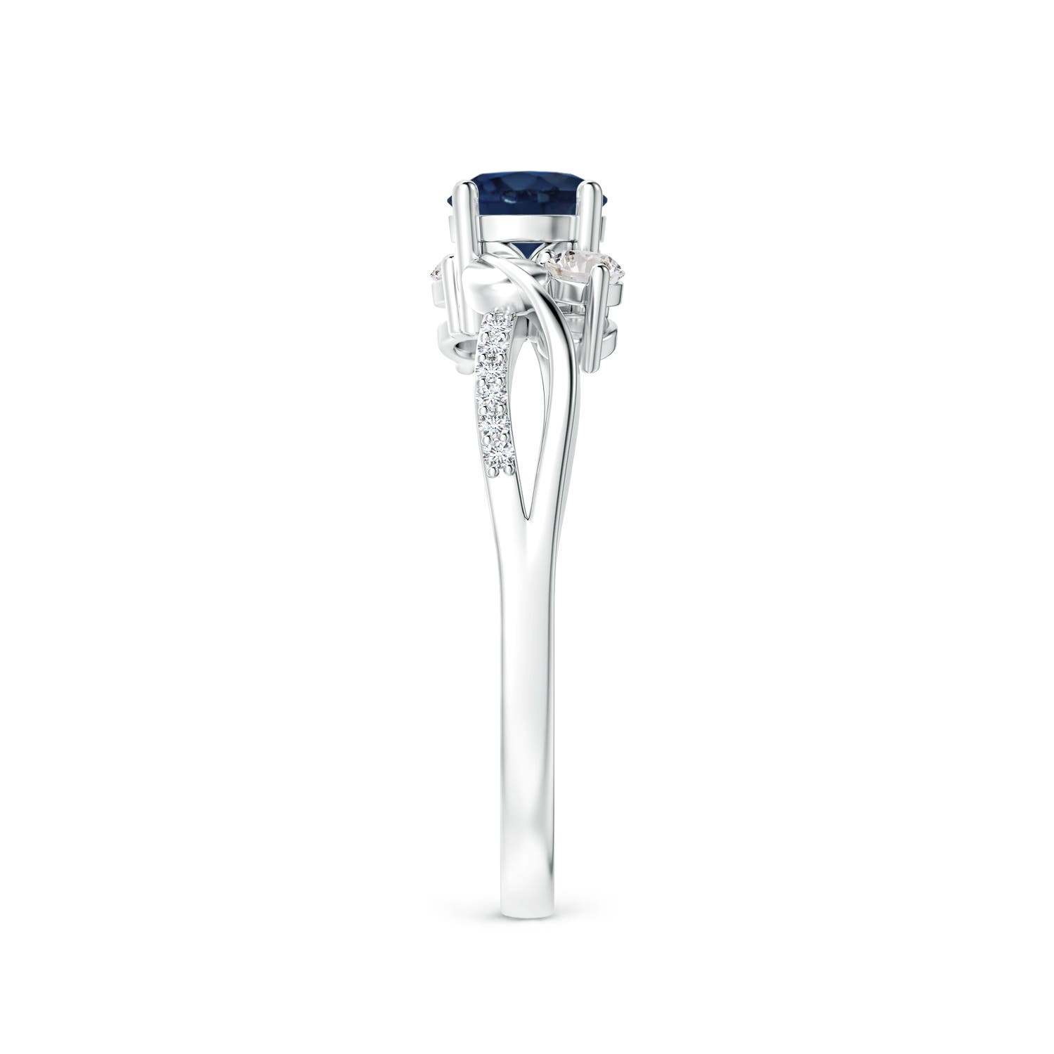 AA - Blue Sapphire / 0.8 CT / 14 KT White Gold