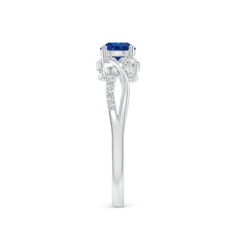 5mm AAA Sapphire and Diamond Twisted Vine Ring in 9K White Gold side 299