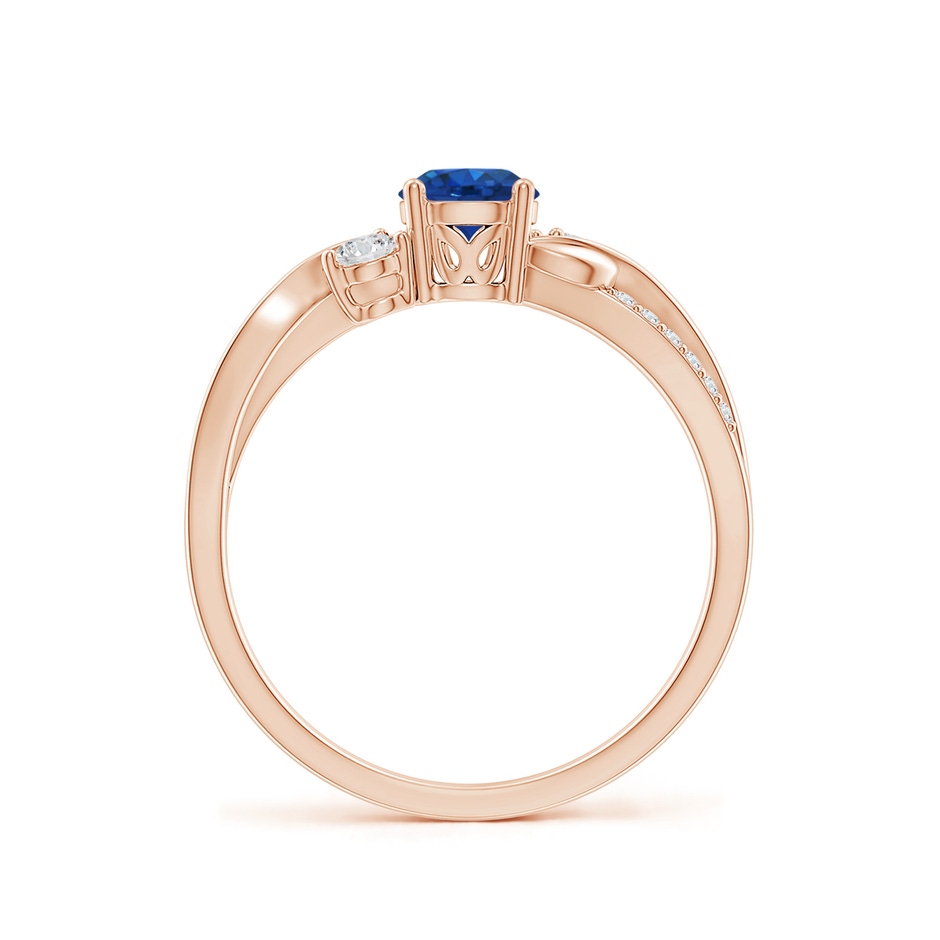 5mm AAA Sapphire and Diamond Twisted Vine Ring in Rose Gold side 199