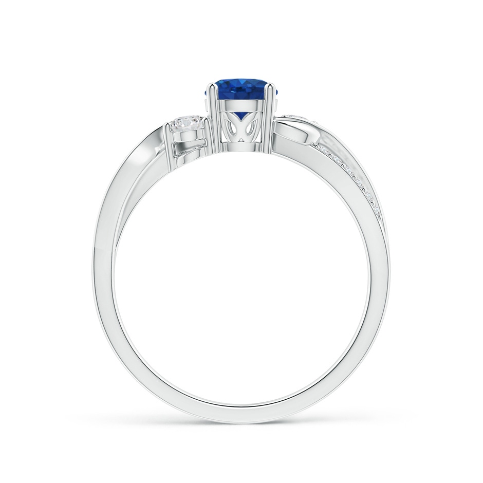 5mm AAA Sapphire and Diamond Twisted Vine Ring in White Gold side 199